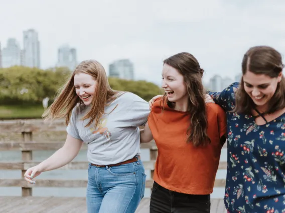 3 women walking together