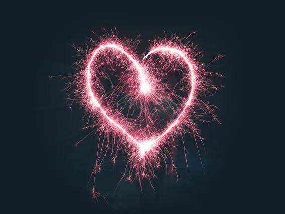 Sparkler in heart shape