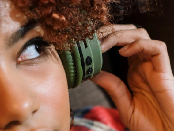 person wearing headphones