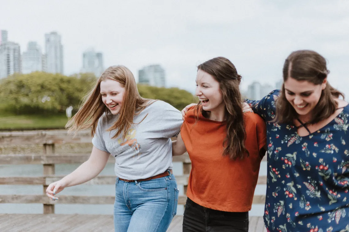 3 women walking together